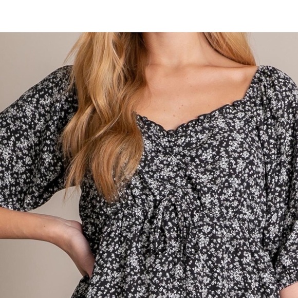 Black Floral Print Dress - Picture 6 of 6